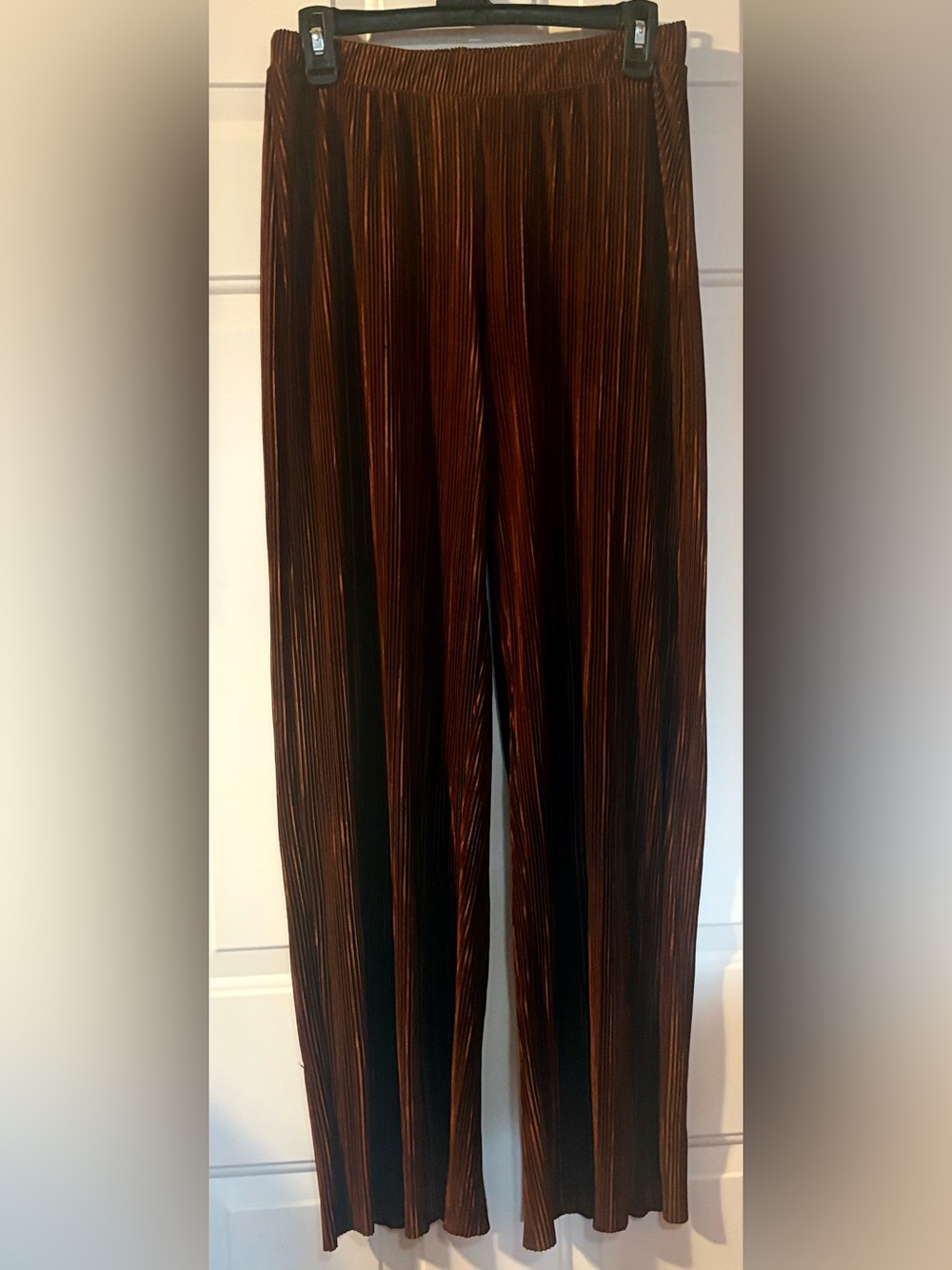 Zara Brown Polyester pleated wide-leg pants Women’s size Medium